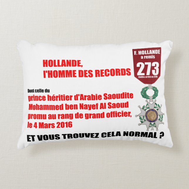 Hollande Record Légions d'Honneur - Coussin (Devant)
