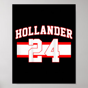 Hollander Hockey 24 Style Name Number Fan  Poster