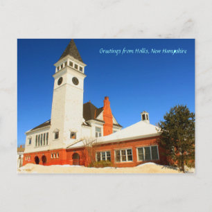 Hollis New Hampshire Town Hall Postcard