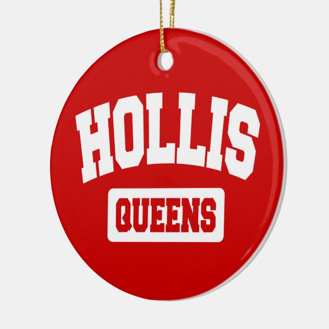 Hollis, Queens, NYC Ceramic Ornament (Left)