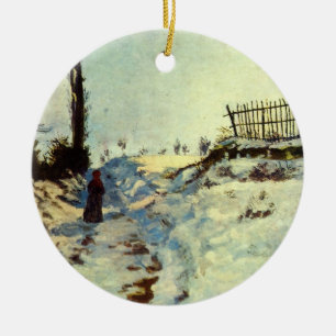 Hollow in the Snow Ceramic Ornament