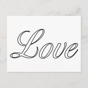 Hollow Script Love Postcard