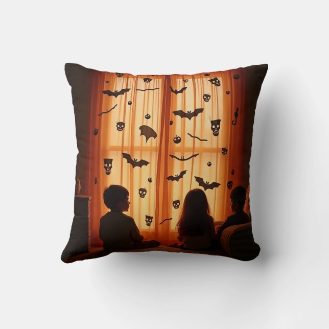 holloween pouf throw pillow (Back)