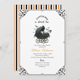 Holloween Pumpkin Little Boo Baby shower Invitation