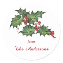 Holly and Berries | Christmas Holiday Gift Tag