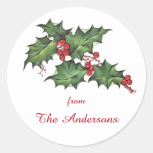 Holly and Berries   Christmas Holiday Gift Tag