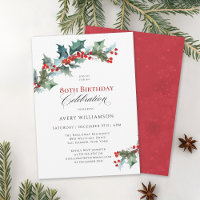 Holly and Berries Evergreens 80th Birthday Party