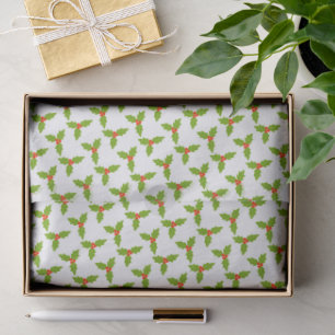 Holly and Berries Hand-drawn Christmas Holiday  Tissue Paper