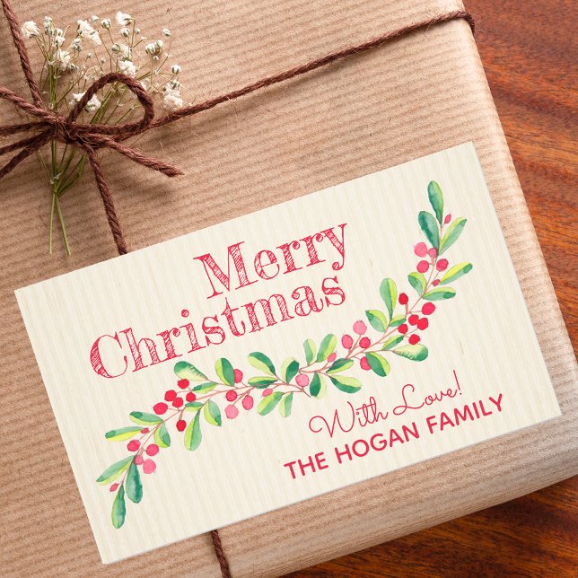 Holly and Berries on Ivory Christmas Holiday Sticker (Creator Uploaded)