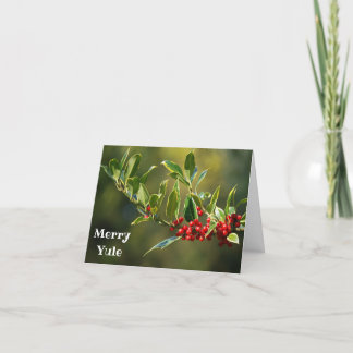 Holly and berries - Yule Holiday Card