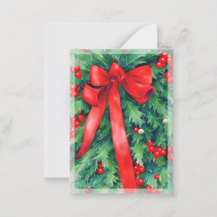 Holly and bow budget mini Christmas Card
