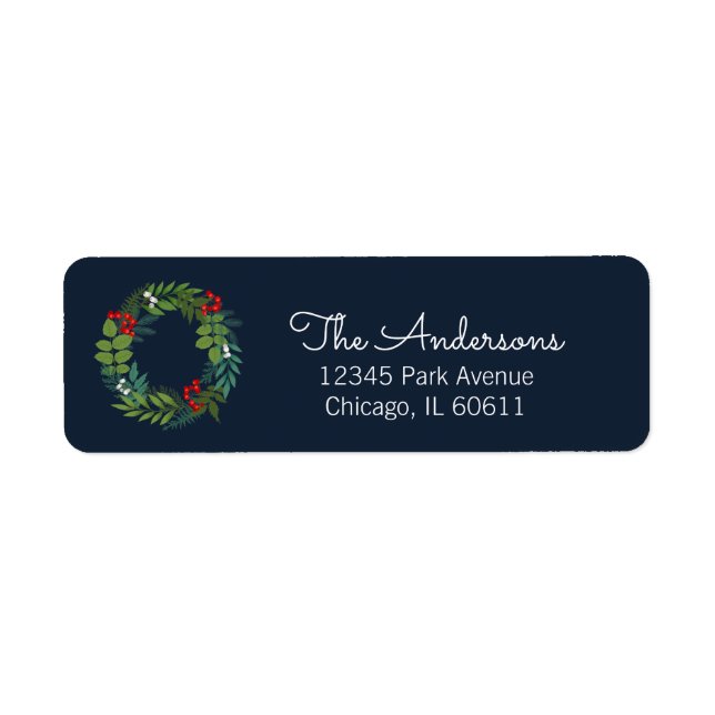 Holly And Greenery Holiday Address (Front)