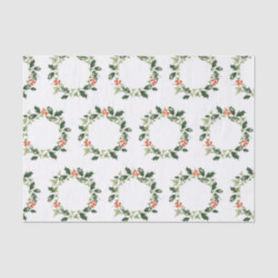 Holly and Ivy Christmas Wreath Tissue Paper
