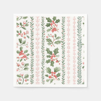 Holly and Ivy Stripe Napkin