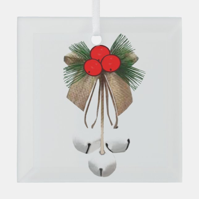 Holly And Jingle Bells Ornament (Front)