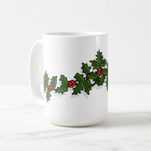 Holly and Mistletoe Christmas Mug