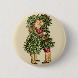 Holly and Mistletoe Kids 2 Inch Round Button