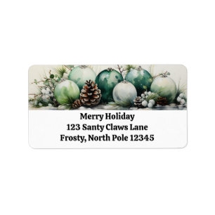 Holly and Pine Garlands Return Address Labels