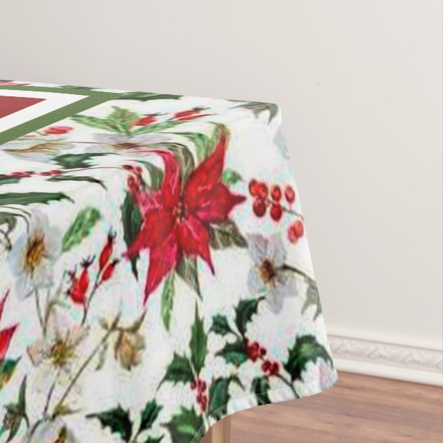 Holly and poinsettia tablecloth (In Situ)