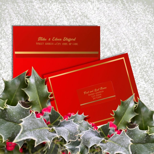 Holly and the Ivy Red and Gold Holiday Envelope (Creator Uploaded)