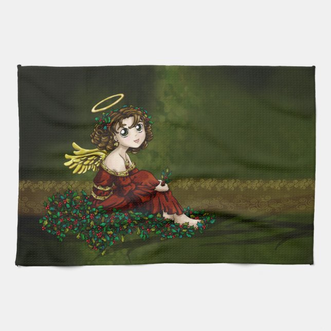 Holly Angel Kitchen Towel (Horizontal)