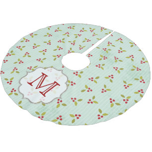 Holly Bales Cardinal Monogram Initial Tree Skirt