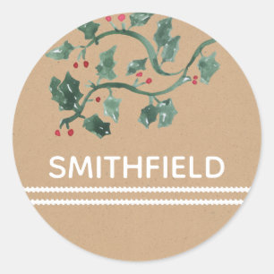 Holly Berries Add Name Customized Sticker
