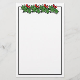 Holly Berries and leaves   Holiday cherry  Stationery