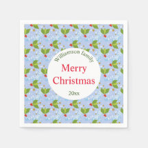 Holly berries and leaves pattern Merry Christmas