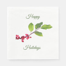 Holly berries  branch in red and green