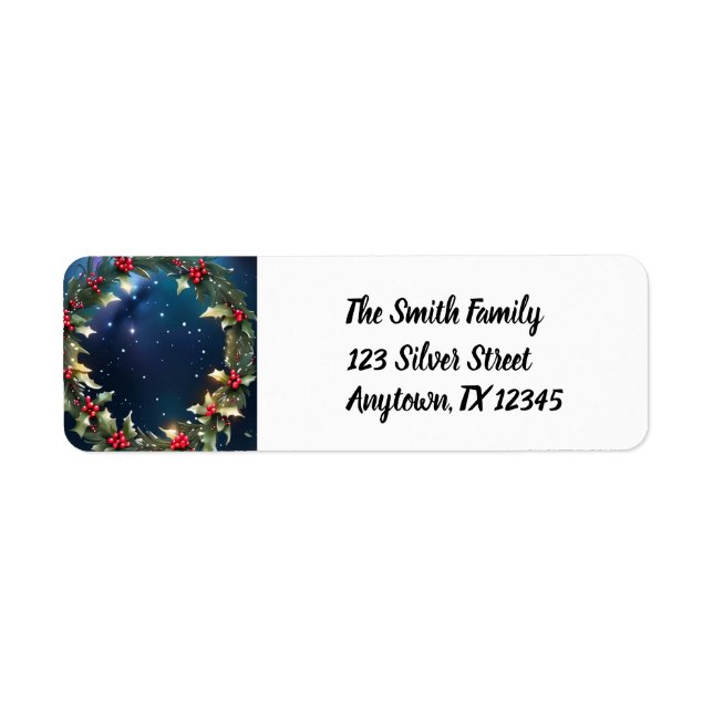 Holly Berries Celestial Winter Christmas Wreath (Devant)