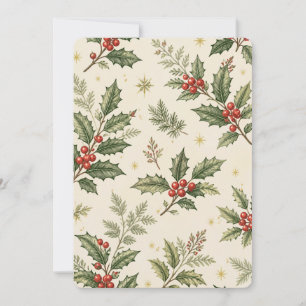 Holly & Berries Christmas Wrapping Paper Classic Invitation