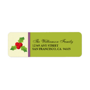 Holly Berries Holiday Address Labels (lime)
