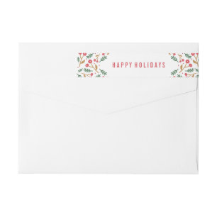 Holly Berries   Holiday Return Address Labels