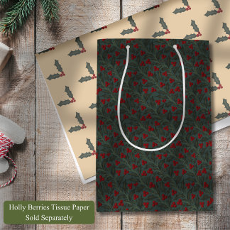 Holly Berries Medium Gift Bag