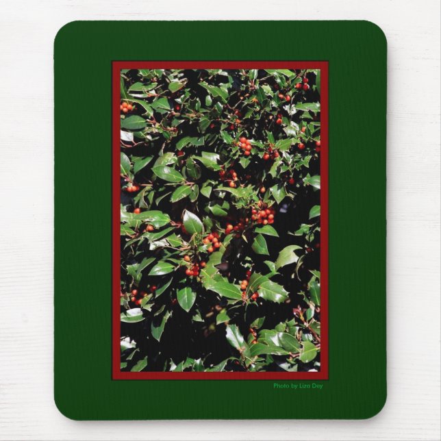 Holly & Berries Mousepad (Front)
