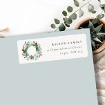 Holly Berries Pine Snow Christmas Wreath Address<br><div class="desc">If you need any further customization please feel free to message me on yellowfebstudio@gmail.com.</div>