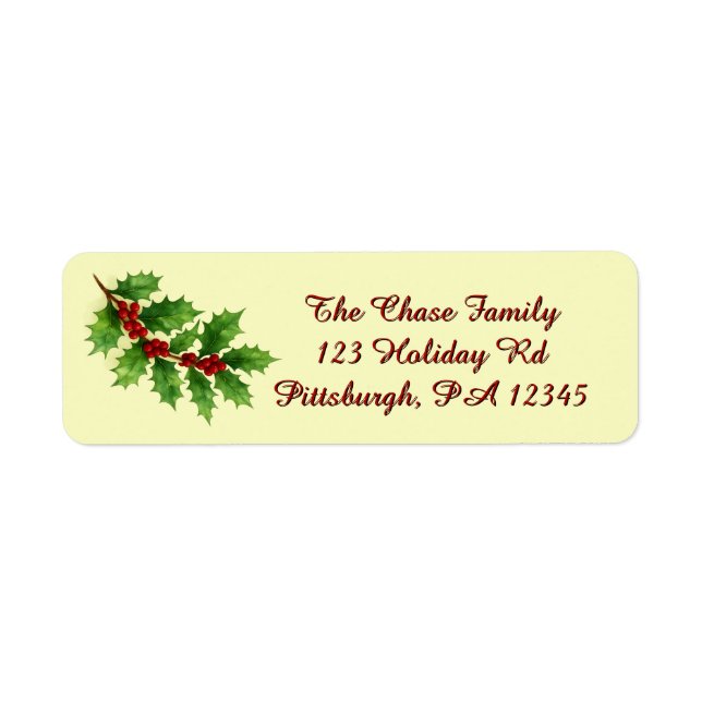 Holly & Berries return address (Devant)