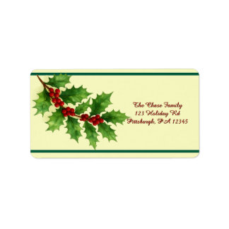 Holly & Berries shipping Label