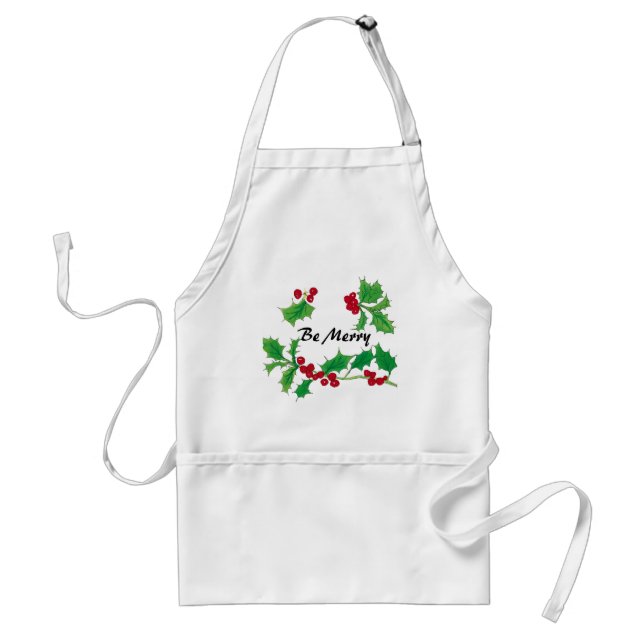 Holly & berries standard apron (Front)