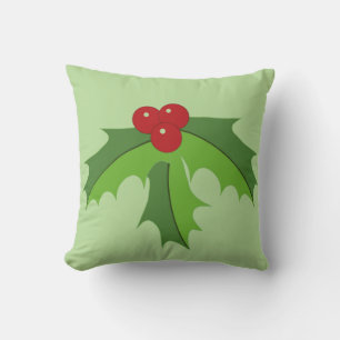 Holly Berries Throw Pillow