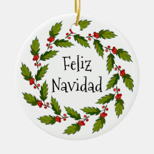 Holly Berries Wreath Design Ornement
