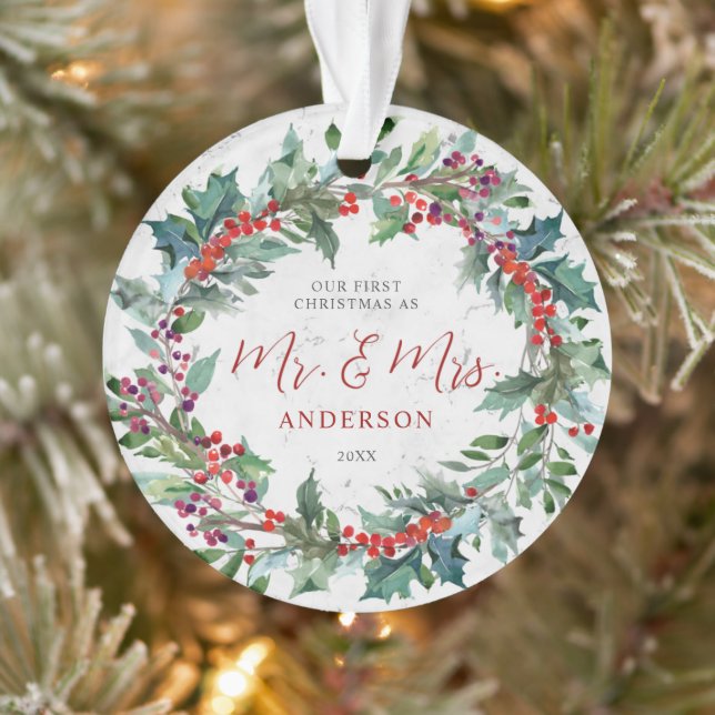 Holly Berries Wreath Marble M. & Mme Christmas (Arbre)