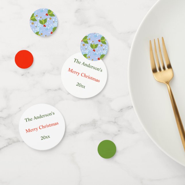 Holly berry and leaves pattern Merry Christmas  Confetti (Group)