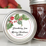 Holly Berry Blank Classic Round Sticker<br><div class="desc">Christmas holly & berry blank sticker label. Write your spice,  baked good,  canning or whatever you wish with a Sharpie</div>