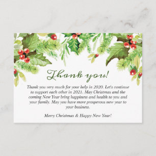 Holly Berry Christmas Holiday Corporate Thank You 