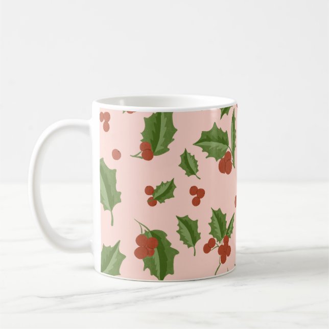 Holly Berry Christmas Mug (Gauche)