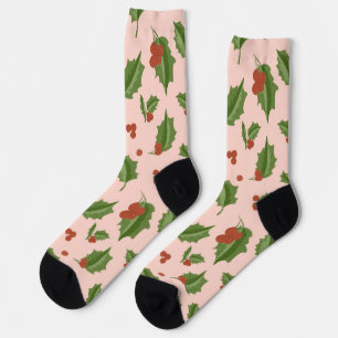 Holly Berry Christmas Socks