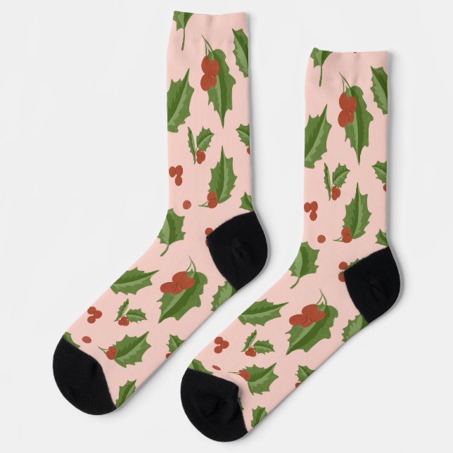 Holly Berry Christmas Socks (Left)