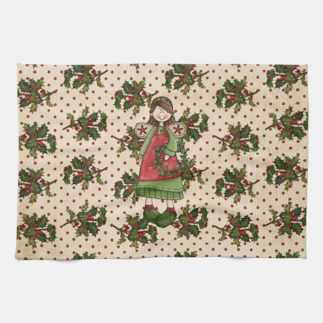 Holly Berry Christmas towel (Horizontal)